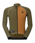 SCOTT Cycling winter long sleeve jersey - RC PRO WARM REMIX - brown/green