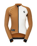 SCOTT Cycling winter long sleeve jersey - RC PRO WARM REMIX W - brown/white