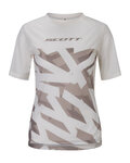 SCOTT Cycling short sleeve t-shirt - VERTIC LT SS - white/brown