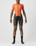 CASTELLI Cycling skinsuit - FREE SANREMO 2 W - orange/black