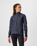 CASTELLI Cycling rain jacket - COMMUTER W REFLEX - blue