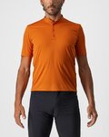 CASTELLI Cycling short sleeve t-shirt - TECH 2 POLO - orange