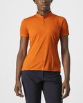 CASTELLI Cycling short sleeve t-shirt - TECH 2 POLO - orange