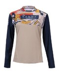 KENNY Cycling summer long sleeve jersey - CHARGER - beige/blue