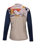 KENNY Cycling summer long sleeve jersey - CHARGER - beige/blue