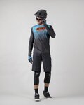 KENNY Cycling summer long sleeve jersey - CHARGER  - light blue/blue