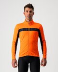 CASTELLI Cycling thermal jacket - MORTIROLO VI - orange