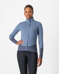 CASTELLI Cycling thermal jacket - BETA ROS W - blue