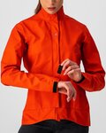 CASTELLI Cycling rain jacket - COMMUTER W REFLEX - orange/red