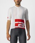 CASTELLI Cycling short sleeve jersey - DOWNTOWN - white/red