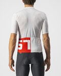 CASTELLI Cycling short sleeve jersey - DOWNTOWN - white/red