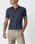 CASTELLI Cycling short sleeve t-shirt - TECH 2 POLO - blue