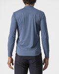 CASTELLI Cycling long sleeve t-shirt - TECH 2 HENLEY - blue