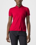 CASTELLI Cycling short sleeve t-shirt - TECH 2 POLO - red