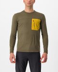 CASTELLI Cycling winter long sleeve jersey - UNLIMITED MERINO - brown/yellow