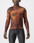 CASTELLI Cycling winter long sleeve jersey - VENTAGLIO - brown/orange