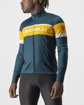 CASTELLI Cycling winter long sleeve jersey - PASSISTA - green/blue/yellow