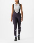 CASTELLI Cycling long bib trousers - VELOCISSIMA DT - purple
