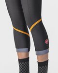 CASTELLI Cycling 3/4 lenght shorts without bib - VELOCISSIMA THERMAL - black/orange