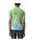 CASTELLI Cycling short sleeve jersey - MARMO - light blue/light green
