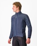 CASTELLI Cycling thermal jacket - FLY TERMAL - blue