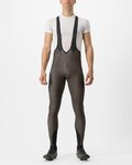 CASTELLI Cycling long bib trousers - UNLIMITED THERMAL - brown