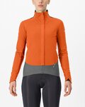 CASTELLI Cycling thermal jacket - ALPHA DOPPIO ROS W - orange
