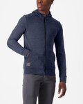 CASTELLI hoodie - MILANO 2 FULL ZIP FLEECE - blue