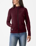 CASTELLI hoodie - MILANO 2 FULL ZIP W FLEECE - bordeaux