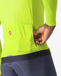 CASTELLI Cycling summer long sleeve jersey - ESPRESSO - yellow