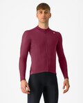 CASTELLI Cycling winter long sleeve jersey - ESPRESSO THERMAL - bordeaux