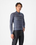 CASTELLI Cycling winter long sleeve jersey - COLLAPSE JRS - blue