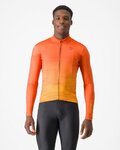 CASTELLI Cycling winter long sleeve jersey - UNLIMITED THERMAL - orange