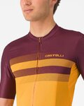 CASTELLI Cycling short sleeve jersey - SIMBOLO - yellow/bordeaux