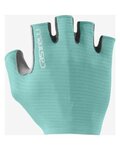 CASTELLI Cycling fingerless gloves - ESPRESSO - light blue