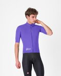 CASTELLI Cycling windproof jacket - DO.DI.CI. SHORT SLEEVE - purple