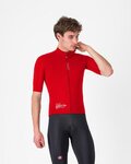 CASTELLI Cycling windproof jacket - DO.DI.CI. SHORT SLEEVE - red