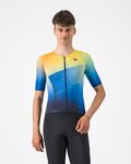 CASTELLI Cycling short sleeve jersey - FREE SPEED 3 RACE TOP - blue/yellow
