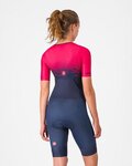 CASTELLI Cycling skinsuit - CORE TRI W SUIT SHORT SLEEVE - blue/pink