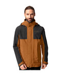 VAUDE waterproof jacket - ROSEMOOR 3in1 - brown/black