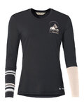 VAUDE Cycling long sleeve t-shirt - MONVISO MERINO - black/beige