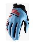100% SPEEDLAB Cycling long-finger gloves - R-CORE - light blue/red