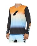 100% SPEEDLAB Cycling summer long sleeve jersey - R-CORE-X LE - light blue/orange/black