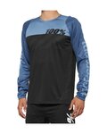 100% SPEEDLAB Cycling summer long sleeve jersey - R-CORE - black/blue