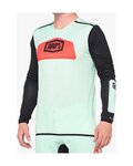 100% SPEEDLAB Cycling summer long sleeve jersey - R-CORE X - light blue/black