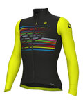 ALÉ Cycling winter long sleeve jersey - LOGO PR-S - black/yellow