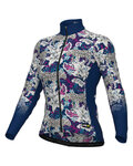ALÉ Cycling winter long sleeve jersey - HIBISCUS PR-R - blue/white
