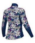 ALÉ Cycling winter long sleeve jersey - HIBISCUS PR-R - blue/white