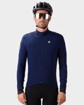 ALÉ Cycling winter long sleeve jersey - K-IDRO KLIMATIK - blue