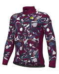 ALÉ Cycling winter long sleeve jersey - OVER PRAGMA - bordeaux/multicolour